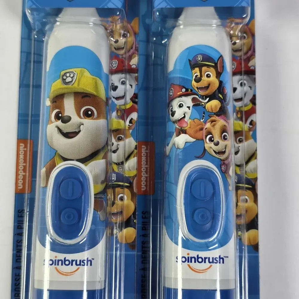 Lot of 2 Spinbrush Paw Patrol Kids Battery Toothbrushes Soft New Sealed ADA